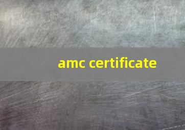 amc certificate